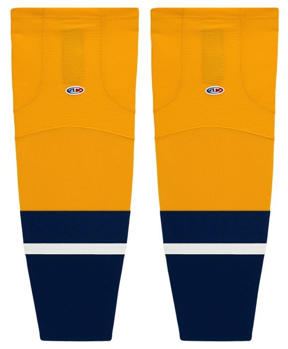 Athletic Knit (AK) HS2100-873 2013 Nashville Predators Gold Mesh Ice Hockey Socks