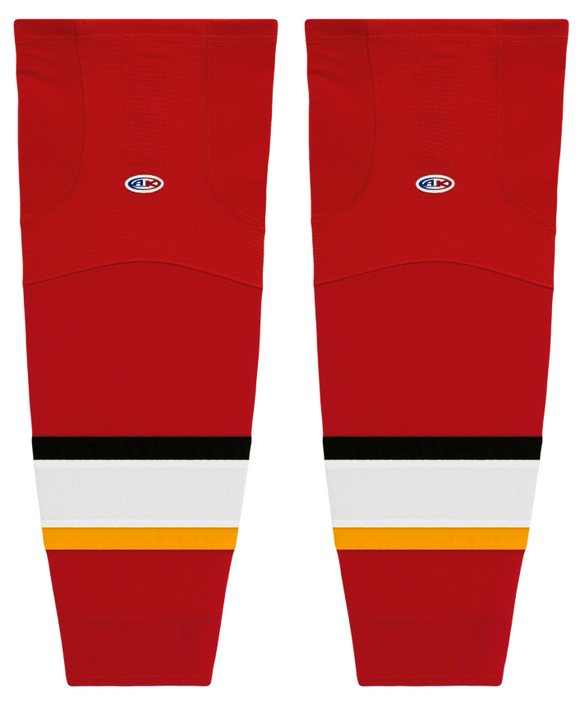 Athletic Knit (AK) HS2100-883 2013 Calgary Flames Red Mesh Ice Hockey Socks