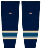 Athletic Knit (AK) HS2100-892 2010 Columbus Blue Jackets Third Navy Mesh Ice Hockey Socks