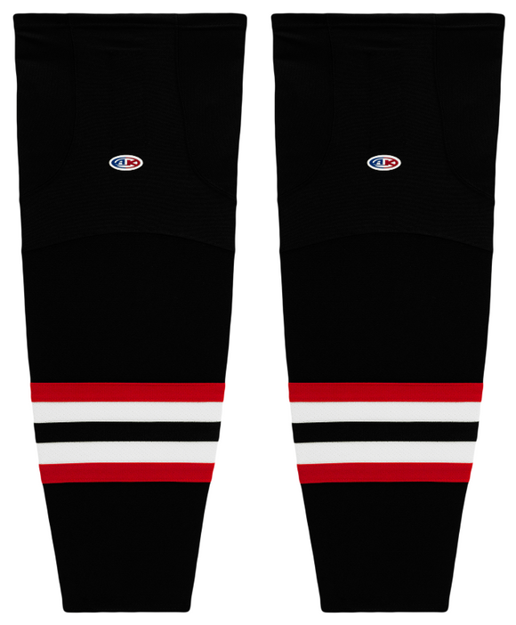 Athletic Knit (AK) HS2100-936 2009 Ottawa Senators Third Black Mesh Ice Hockey Socks
