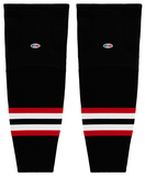 Athletic Knit (AK) HS2100-936 2009 Ottawa Senators Third Black Mesh Ice Hockey Socks