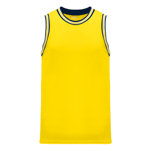 Athletic Knit (AK) B1710A-255 Adult Michigan Wolverines Maize Pro Basketball Jersey