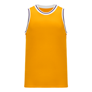 Athletic Knit (AK) B1710A-435 Adult LA Lakers Gold Pro Basketball Jersey