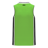 Athletic Knit (AK) B1715A-107 Adult Lime Green/Black/White Pro Basketball Jersey