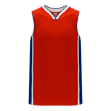 Athletic Knit (AK) B1715A-344 Adult Detroit Pistons Red Pro Basketball Jersey