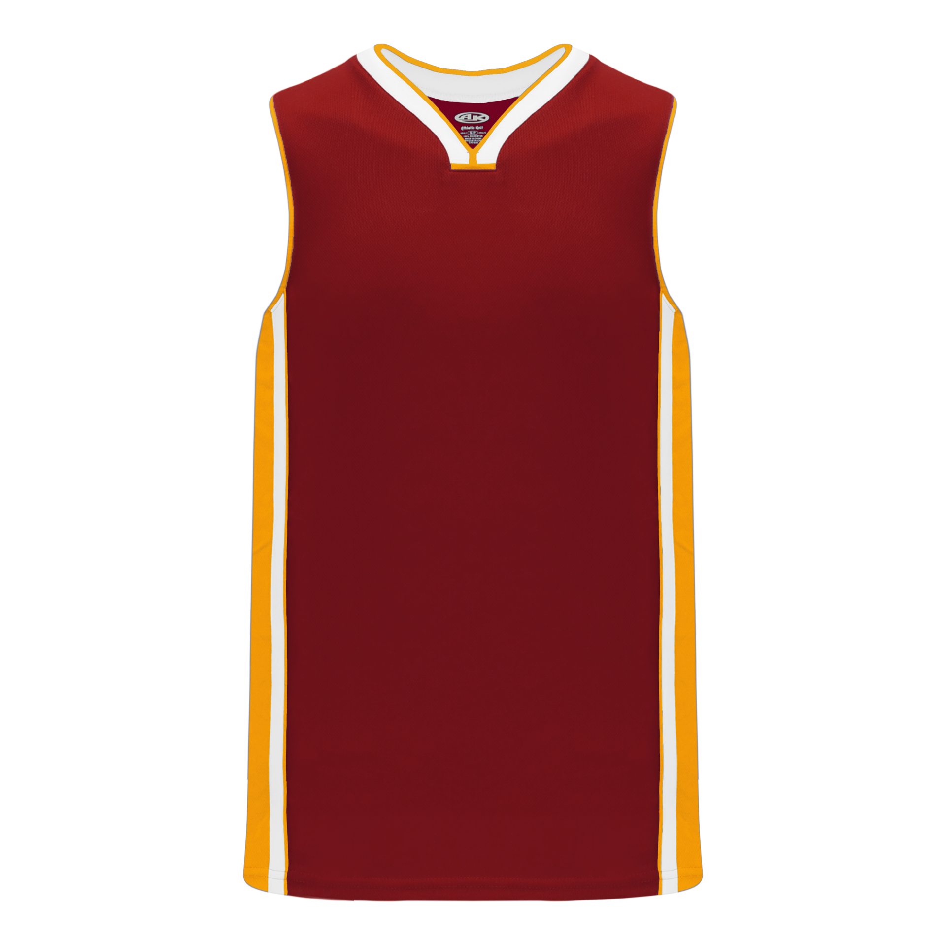 Maroon and Orange Adult Blank Basketball Jersey