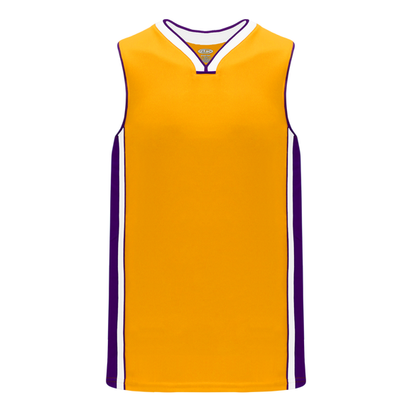 Athletic Knit (AK) B1715A-435 Adult LA Lakers Gold Pro Basketball Jersey