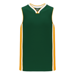 Athletic Knit (AK) B1715A-439 Adult Dark Green/Gold/White Pro Basketball Jersey