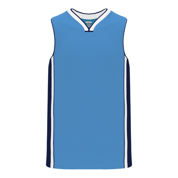 Athletic Knit (AK) B1715A-475 Adult Sky Blue/Navy/White Pro Basketball Jersey