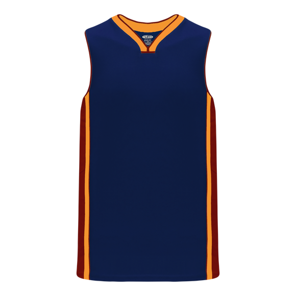 Athletic Knit (AK) B1715A-544 Adult Navy/AV Red/Gold Pro Basketball Jersey