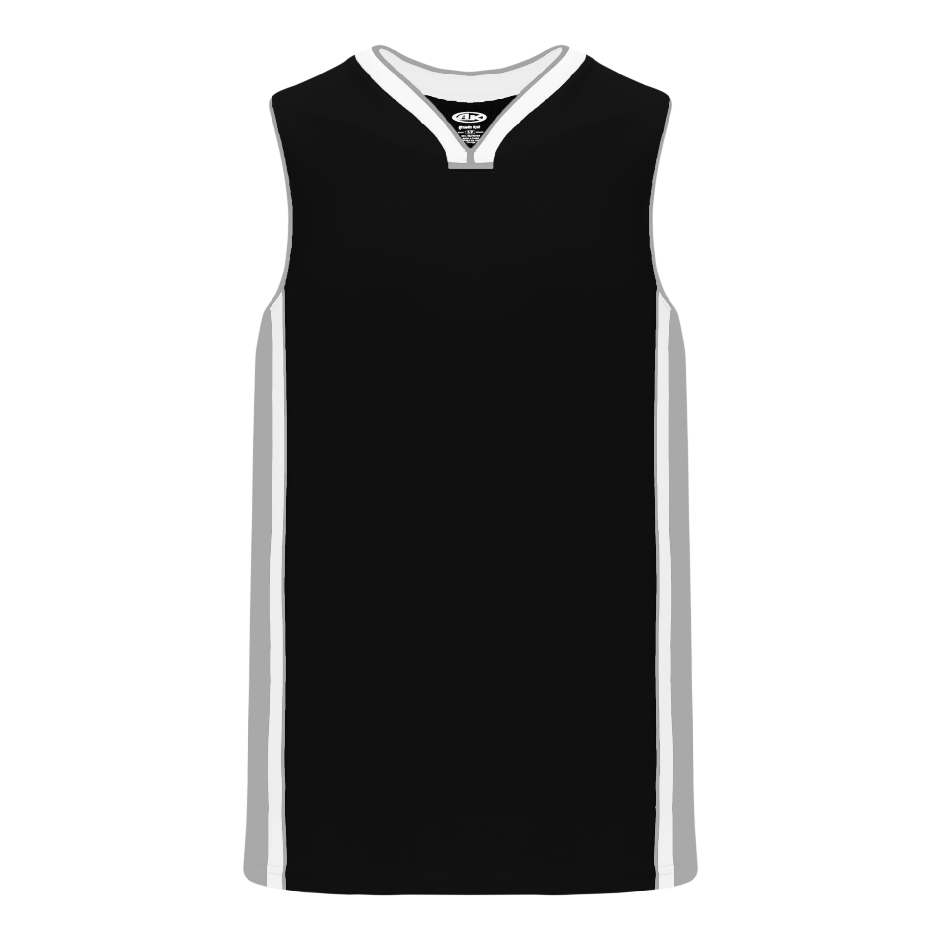 PLAIN BASKETBALL JERSEY GREY-BLACK-WHITE