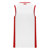 Athletic Knit (AK) B2115M-209 Mens White/Red Pro Basketball Jersey