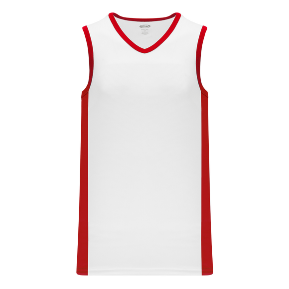 Athletic Knit (AK) B2115Y-209 Youth White/Red Pro Basketball Jersey