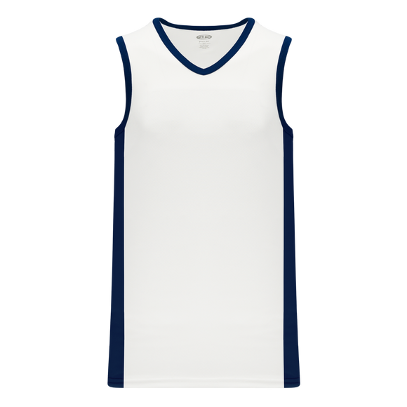 Athletic Knit (AK) B2115M-217 Mens White/Navy Pro Basketball Jersey