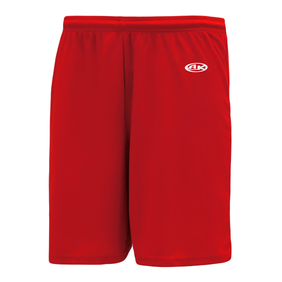 Athletic Knit (AK) BAS1300M-005 Mens Red Baseball Shorts