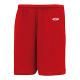 Athletic Knit (AK) BAS1300M-005 Mens Red Baseball Shorts