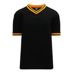 Athletic Knit (AK) BA1333Y-212 Youth Black/Gold Pullover Baseball Jersey