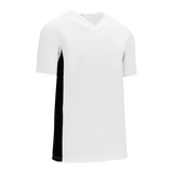 Athletic Knit (AK) BA1343Y-222 Youth White/Black One-Button Baseball Jersey