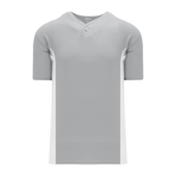 Athletic Knit (AK) BA1343Y-245 Youth Grey/White One-Button Baseball Jersey