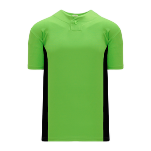 Athletic Knit (AK) BA1343Y-269 Youth Lime Green/Black One-Button Baseball Jersey