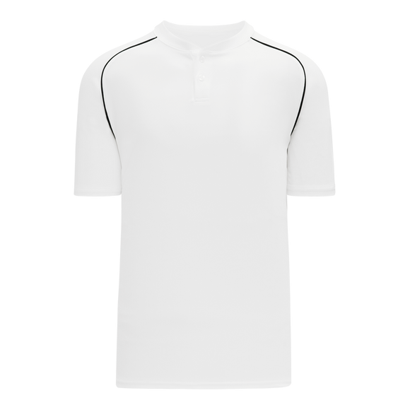Athletic Knit (AK) BA1344Y-222 Youth White/Black Two-Button Baseball Jersey