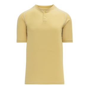 Athletic Knit (AK) BA1344A-280 Adult Vegas Gold/White Two-Button Baseball Jersey