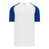 Athletic Knit (AK) BA1375L-207 Ladies White/Royal Blue Pullover Baseball Jersey