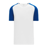 Athletic Knit (AK) BA1375M-207 Mens White/Royal Blue Pullover Baseball Jersey