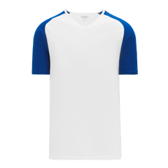 Athletic Knit (AK) BA1375M-207 Mens White/Royal Blue Pullover Baseball Jersey - CLOSEOUT