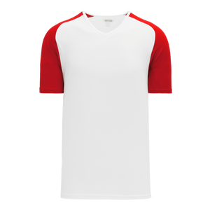 Athletic Knit (AK) S1375L-209 Ladies White/Red Soccer Jersey