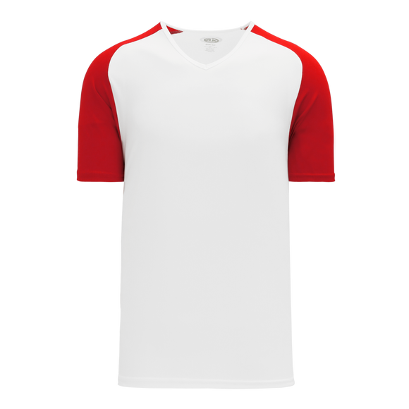 Athletic Knit (AK) V1375M-209 Mens White/Red Volleyball Jersey