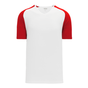 Athletic Knit (AK) V1375L-209 Ladies White/Red Volleyball Jersey