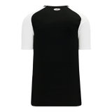 Athletic Knit (AK) BA1375M-221 Mens Black/White Pullover Baseball Jersey