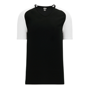 Athletic Knit (AK) BA1375M-221 Mens Black/White Pullover Baseball Jersey