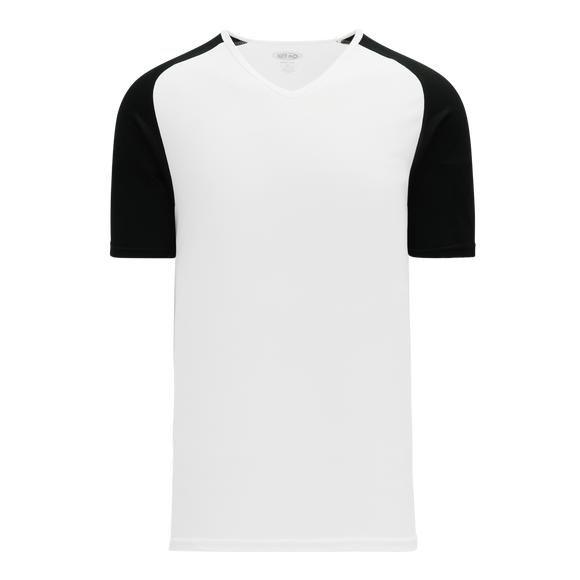 Athletic Knit (AK) BA1375M-222 Mens White/Black Pullover Baseball Jersey