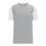 Athletic Knit (AK) BA1375L-245 Ladies Grey/White Pullover Baseball Jersey