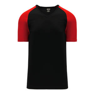 Athletic Knit (AK) BA1375L-249 Ladies Black/Red Pullover Baseball Jersey