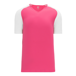 Athletic Knit (AK) BA1375L-275 Ladies Pink/White Pullover Baseball Jersey