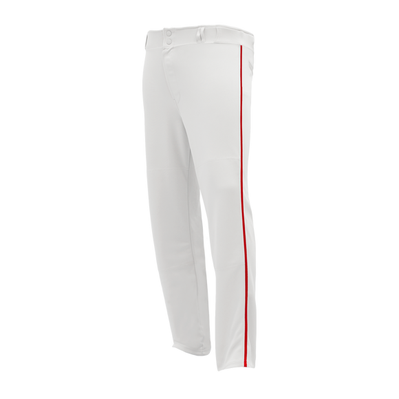 Athletic Knit (AK) BA1391A-209 Adult White/Red Pro Baseball Pants