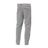 Athletic Knit (AK) BA1391Y-829 Youth Grey/Red Pro Baseball Pants
