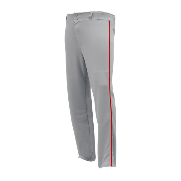 Athletic Knit (AK) BA1391A-829 Adult Grey/Red Pro Baseball Pants