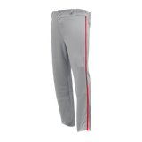 Athletic Knit (AK) BA1391A-829 Adult Grey/Red Pro Baseball Pants