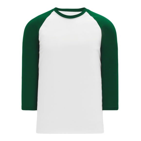 Athletic Knit (AK) BA1846A-279 Adult White/Dark Green Pullover Baseball Jersey