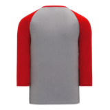 Athletic Knit (AK) S1846A-923 Adult Heather Grey/Red Soccer Jersey