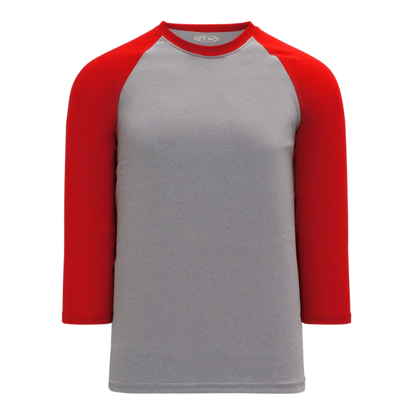 Athletic Knit (AK) S1846A-923 Adult Heather Grey/Red Soccer Jersey