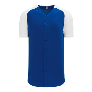 Athletic Knit (AK) BA1875Y-206 Youth Royal Blue/White Full Button Baseball Jersey