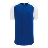 Athletic Knit (AK) BA1875Y-206 Youth Royal Blue/White Full Button Baseball Jersey