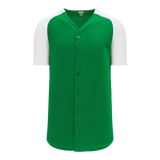 Athletic Knit (AK) BA1875Y-210 Youth Kelly Green/White Full Button Baseball Jersey