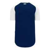 Athletic Knit (AK) BA1875A-216 Adult Navy/White Full Button Baseball Jersey