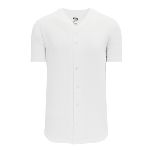Athletic Knit (AK) BA5200Y-000 Youth White Full Button Baseball Jersey